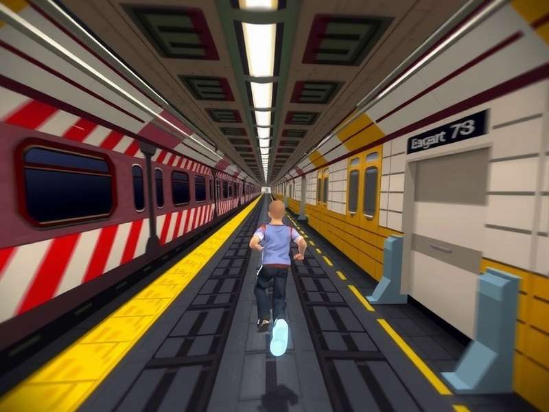 Metro Frenzy Master gameplay screenshot showing a character running through a subway station
